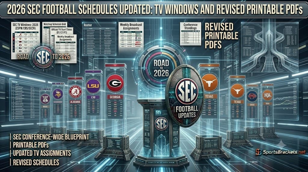 updated 2026 SEC Football Schedules - Sports Brackets Updated 2026 SEC Football Schedules