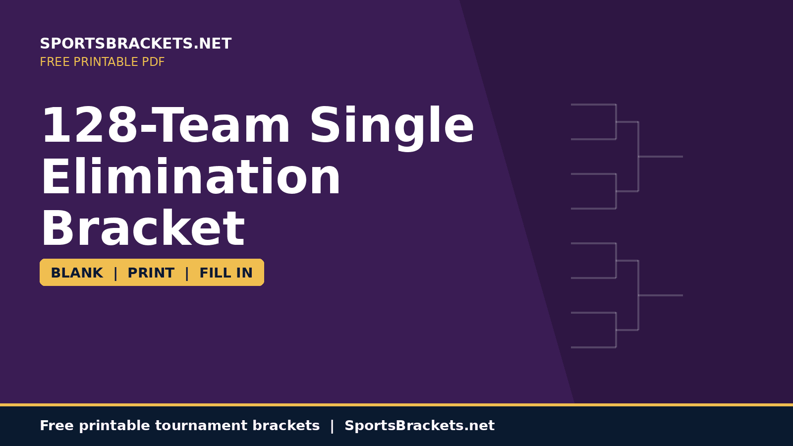 128-team-single-elimination-bracket-hero - Sports Brackets 128-Team Single Elimination Bracket printable PDF