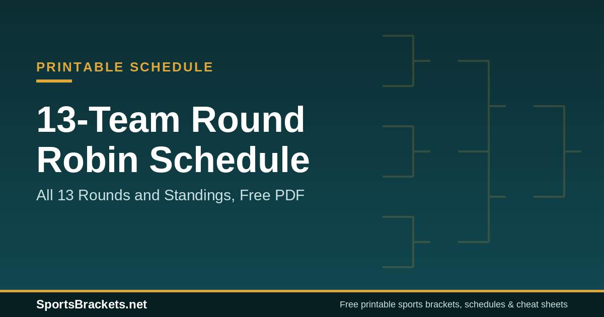 13-team-round-robin-schedule-hero - Sports Brackets 13-team round robin schedule free printable PDF