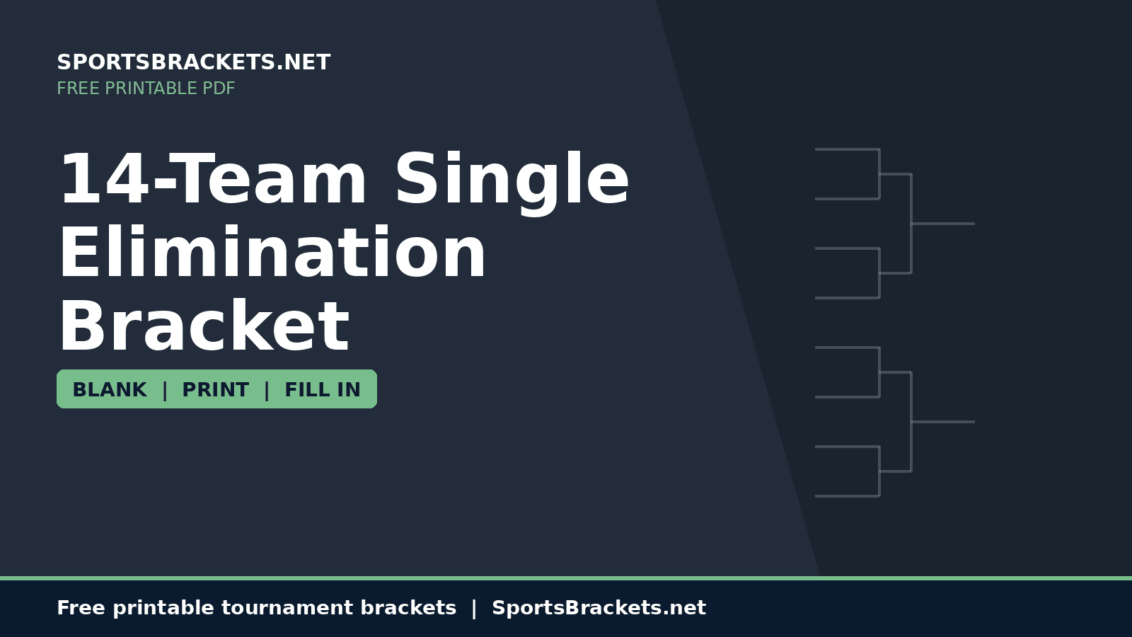 14-team-single-elimination-bracket-hero - Sports Brackets 14-Team Single Elimination Bracket printable PDF