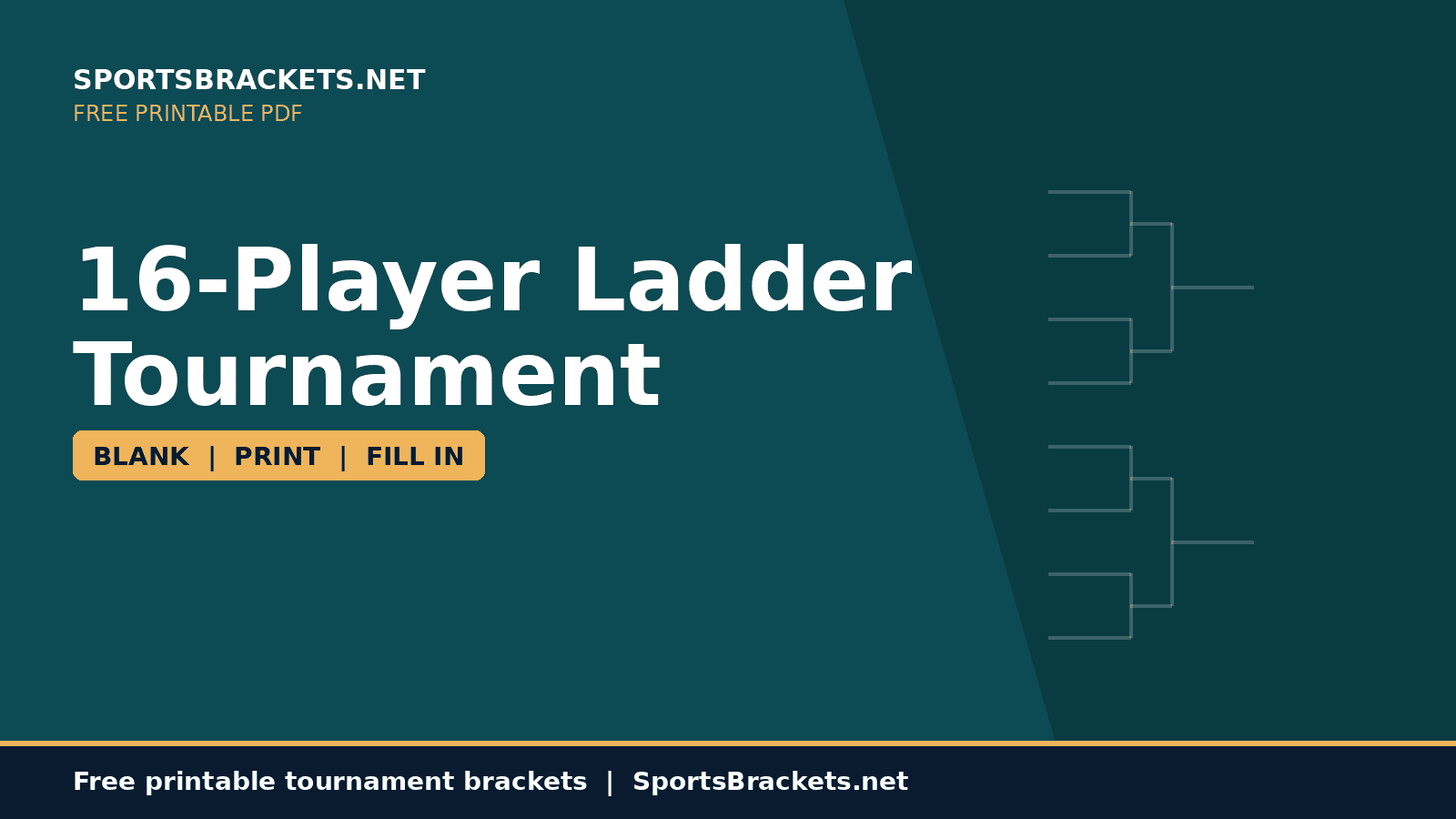 16-player-ladder-tournament-hero - Sports Brackets 16-player ladder tournament printable
