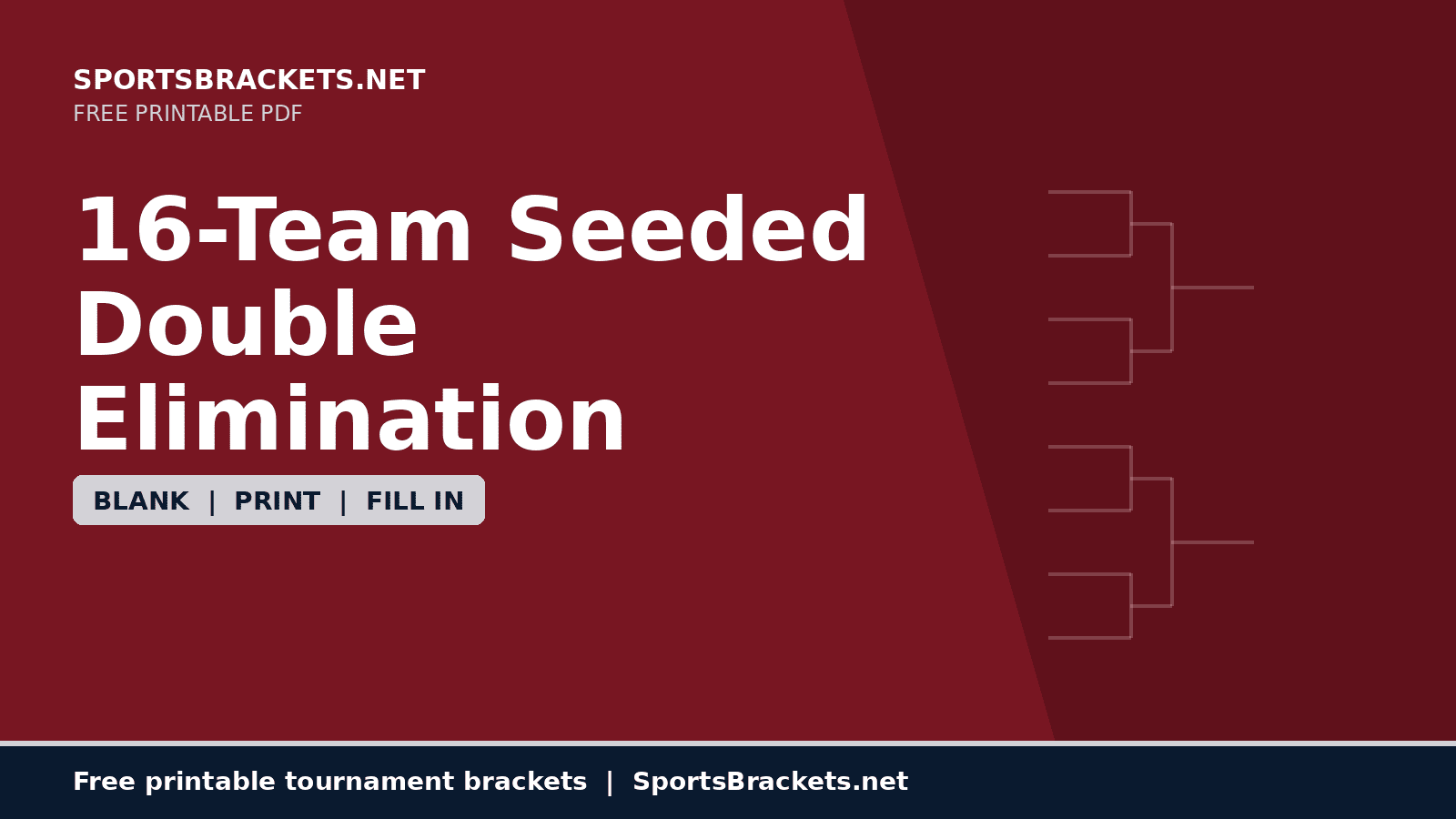 16-team seeded double elimination bracket printable