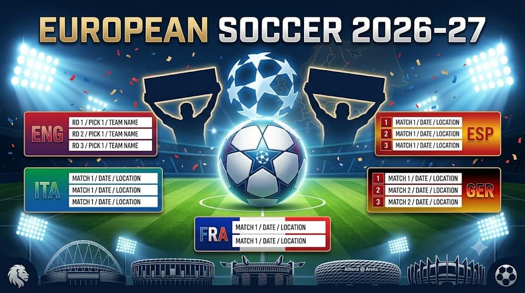2026-27 European soccer schedules hub - Premier League, La Liga, Serie A, Bundesliga, Ligue 1
