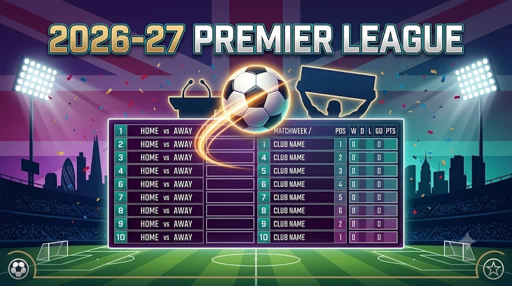 2026-27 Premier League Schedule - Sports Brackets 2026-27 Premier League schedule printable season tracker