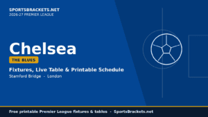 Read more about the article 2026-27 Chelsea Schedule: Fixtures, US TV Times & Printable PDF