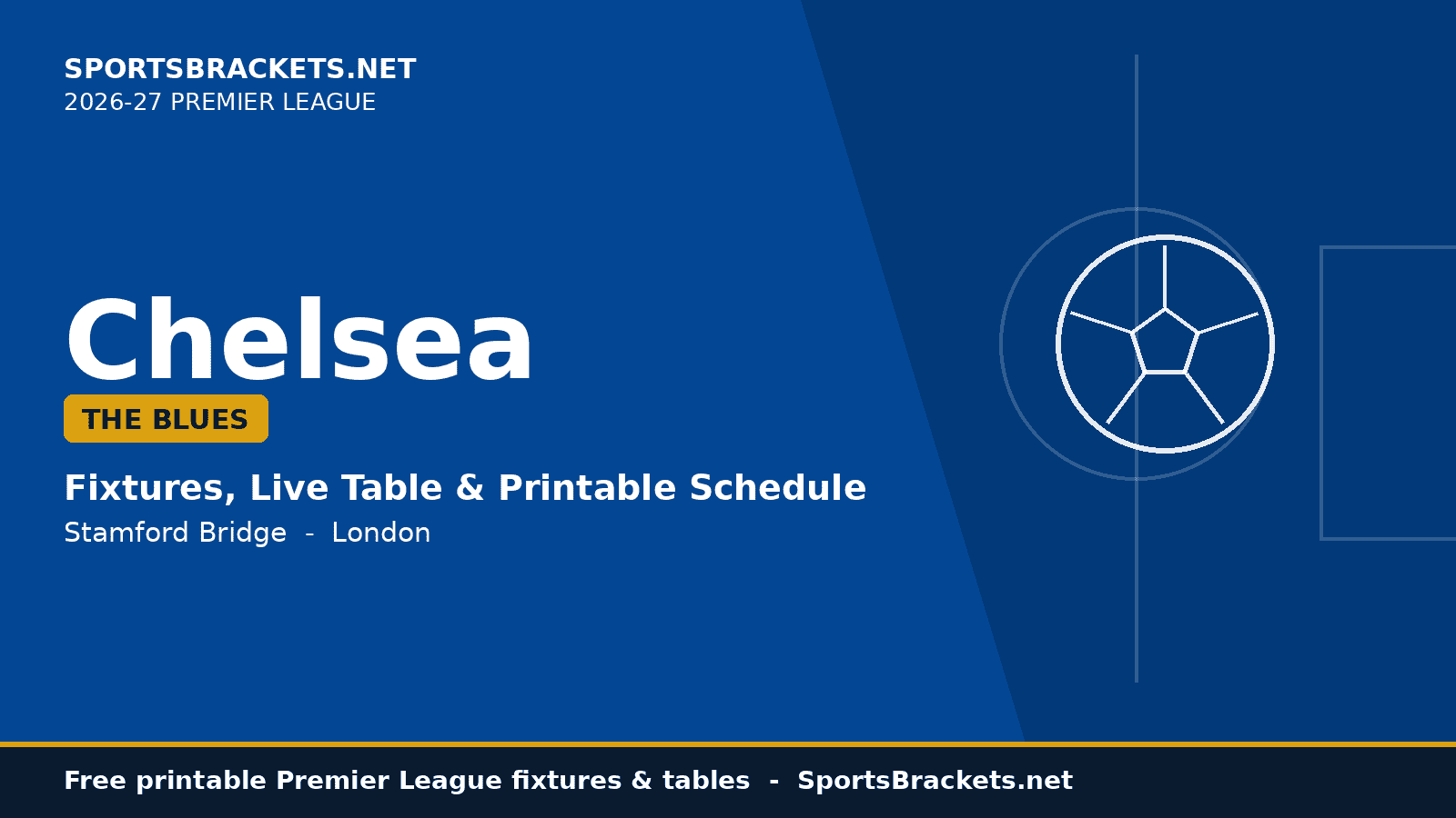 2026-27 Chelsea schedule - printable Premier League fixtures