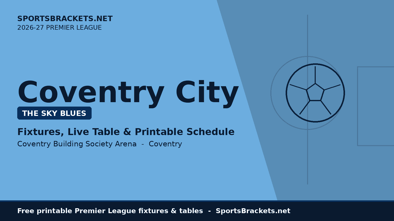 2026-27 Coventry City schedule - printable Premier League fixtures
