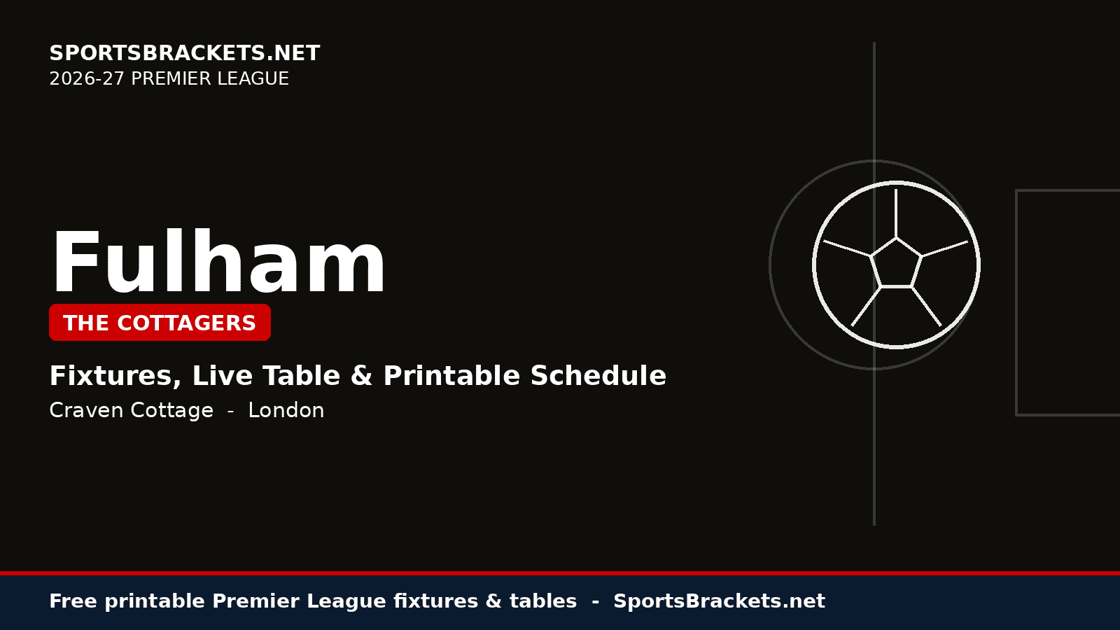 2026-27 Fulham schedule - printable Premier League fixtures