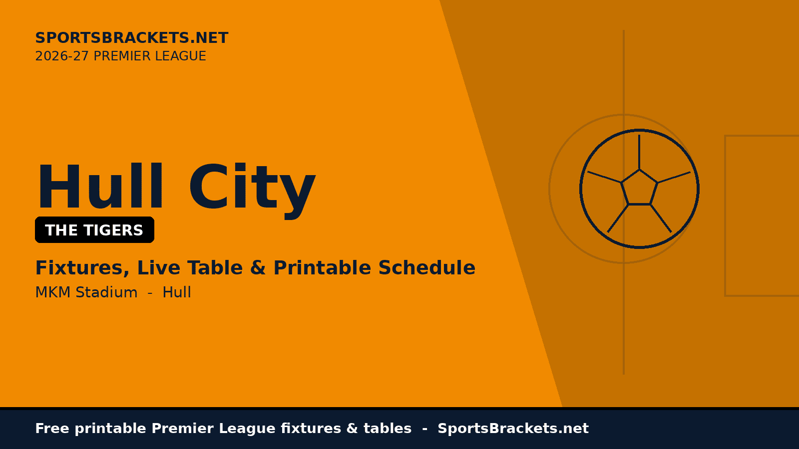 2026-27 Hull City schedule - printable Premier League fixtures