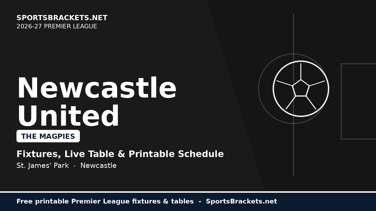 2026-27 Newcastle schedule - printable Premier League fixtures