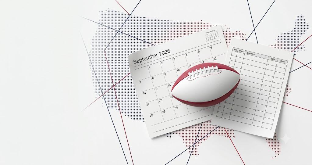 2026 AAC football schedule calendars for all 12 American Athletic Conference teams, month by month