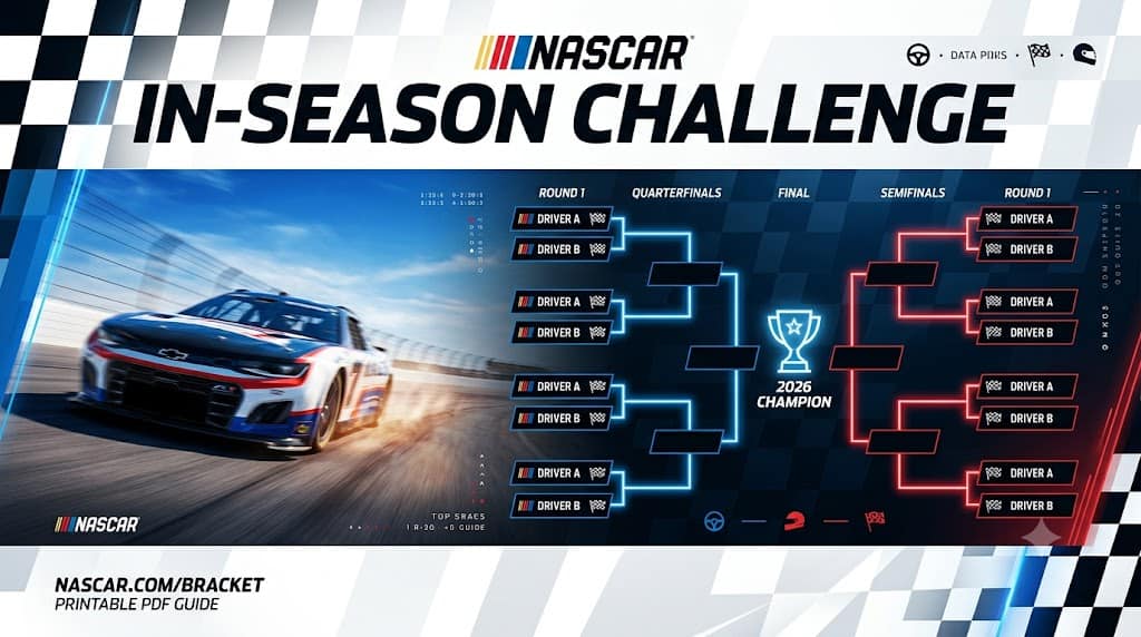 2026 NASCAR In Season Challenge Bracket - Sports Brackets 2026 NASCAR In-Season Challenge printable bracket
