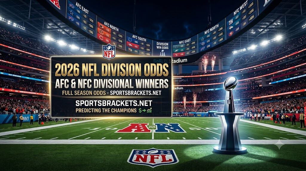 2026 NFL division odds for all 8 divisions AFC and NFC
