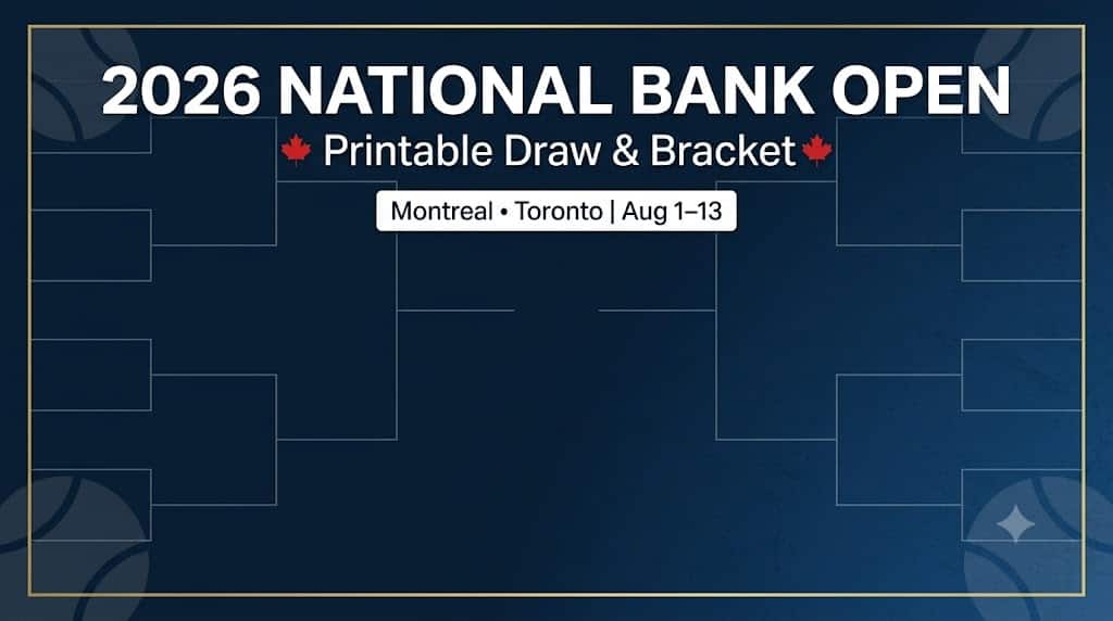 2026 National Bank Open Schedule and Bracket - Sports Brackets 2026 National Bank Open printable draw and bracket - ATP Montreal and WTA Toronto, Aug 1-13