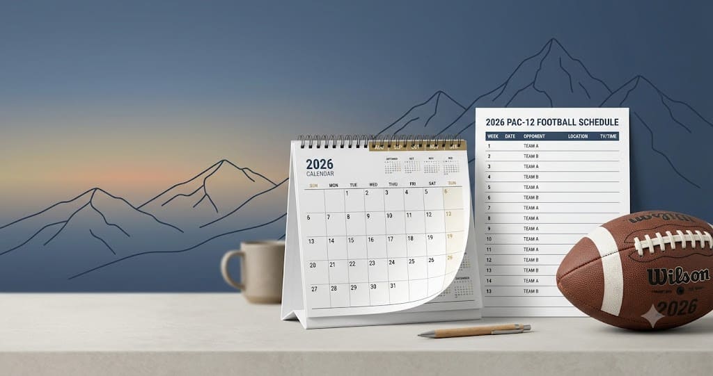 2026 Pac-12 football schedule calendars for all 8 teams, month by month