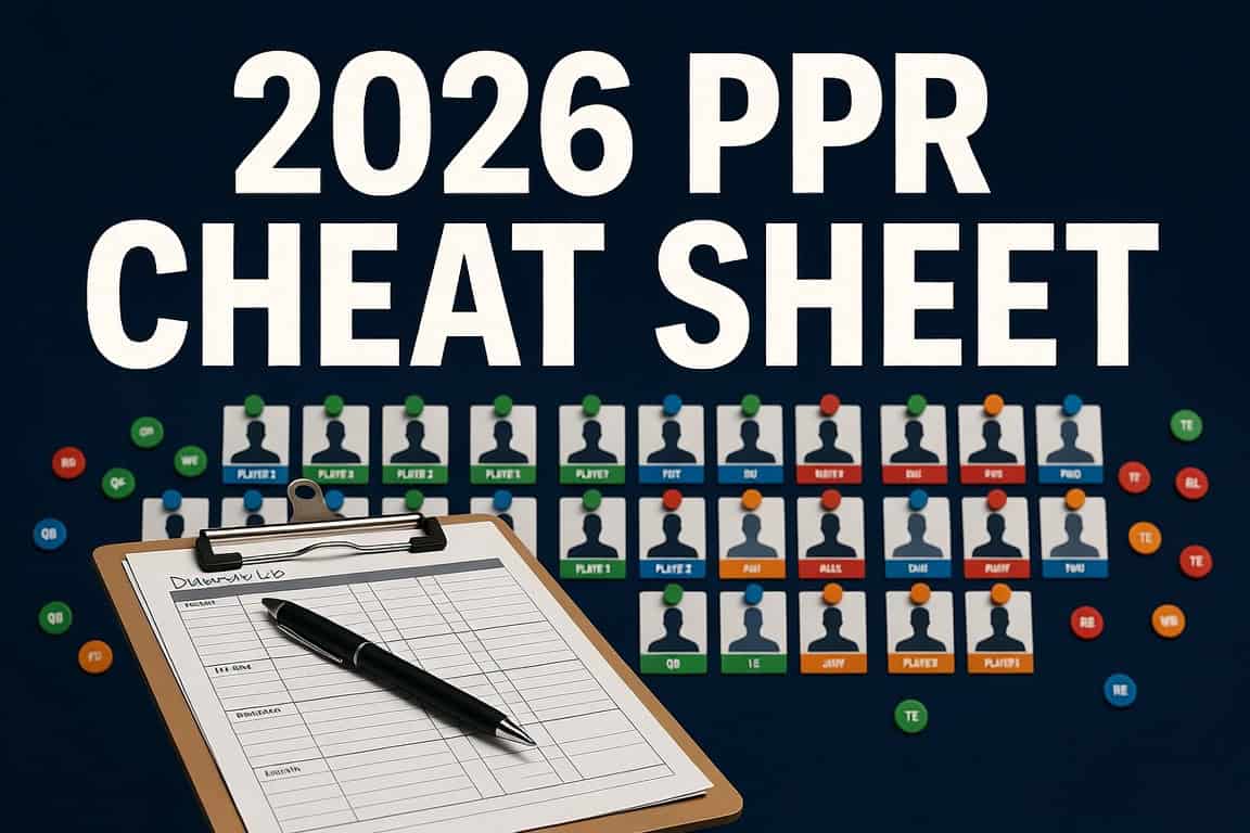 2026 PPR Cheat Sheet Updated - Sports Brackets 2026 fantasy football PPR cheat sheet - printable top 200 rankings and draft board