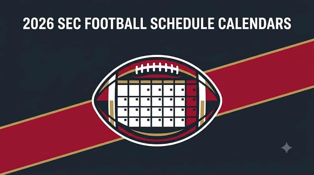 2026 SEC Football Schedule Calendars - Sports Brackets 2026 SEC football schedule calendars for all 16 teams, month by month