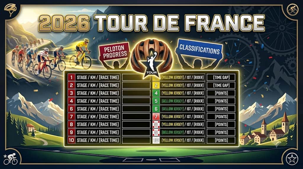 2026 Tour De France Updates - Sports Brackets 2026 Tour de France stage and yellow jersey printable tracker