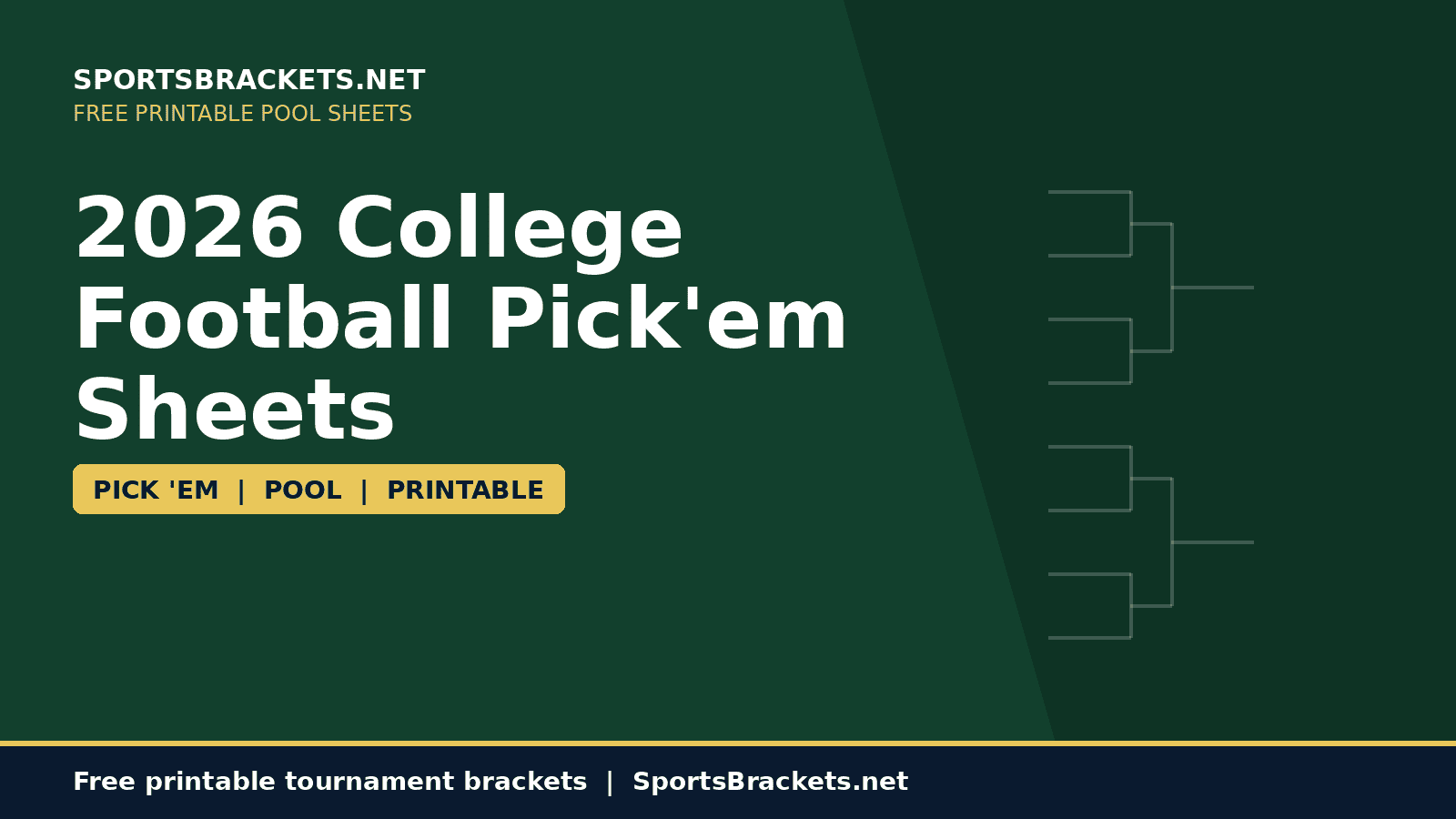 2026 College Football Pick'em Sheets printable