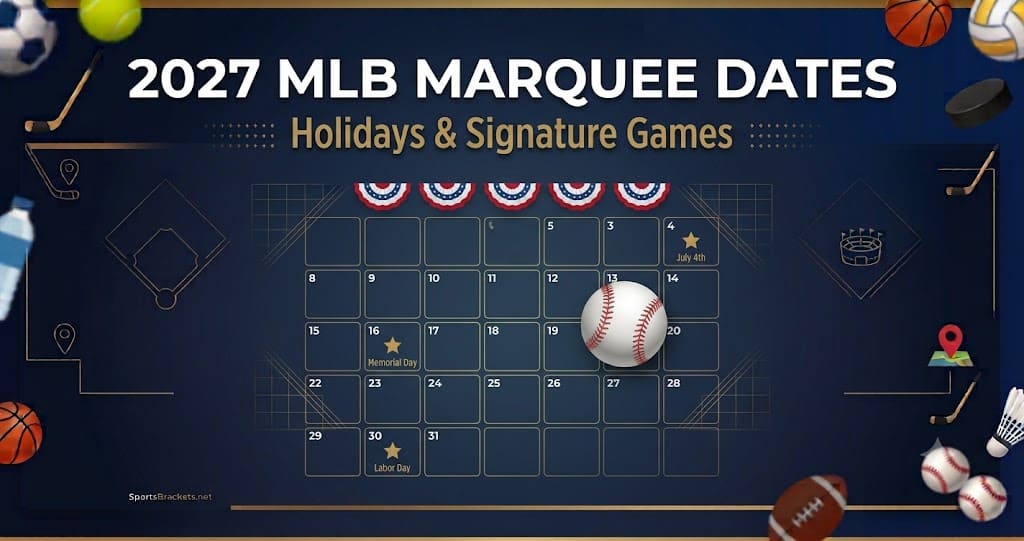 2027 MLB Marquee Dates - Sports Brackets 2027 MLB marquee and holiday games