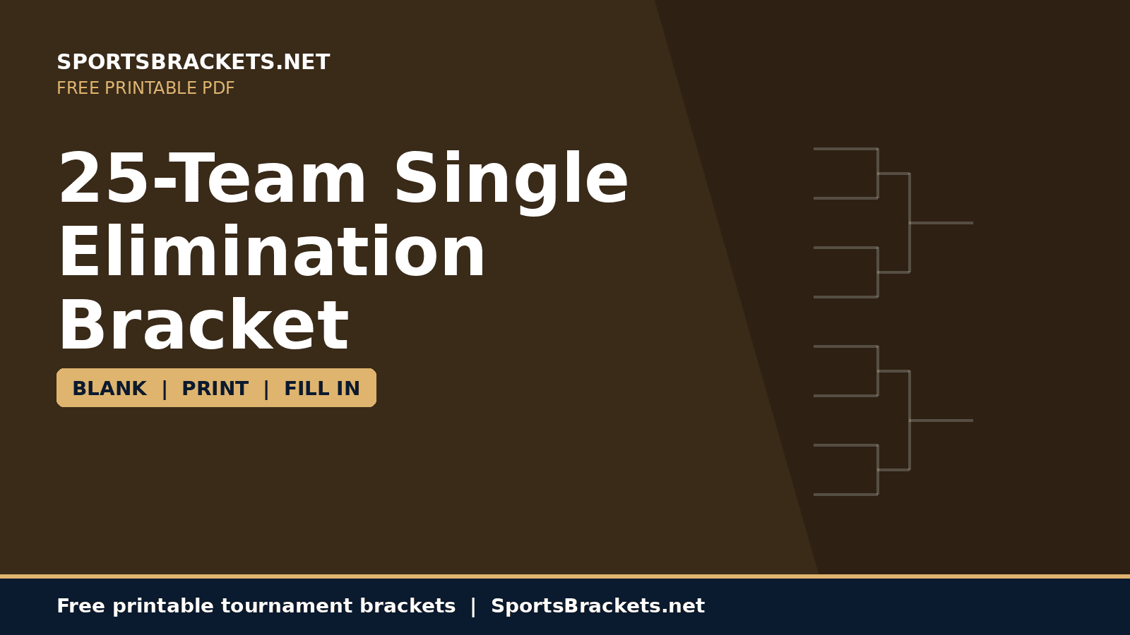 25-team single elimination bracket printable