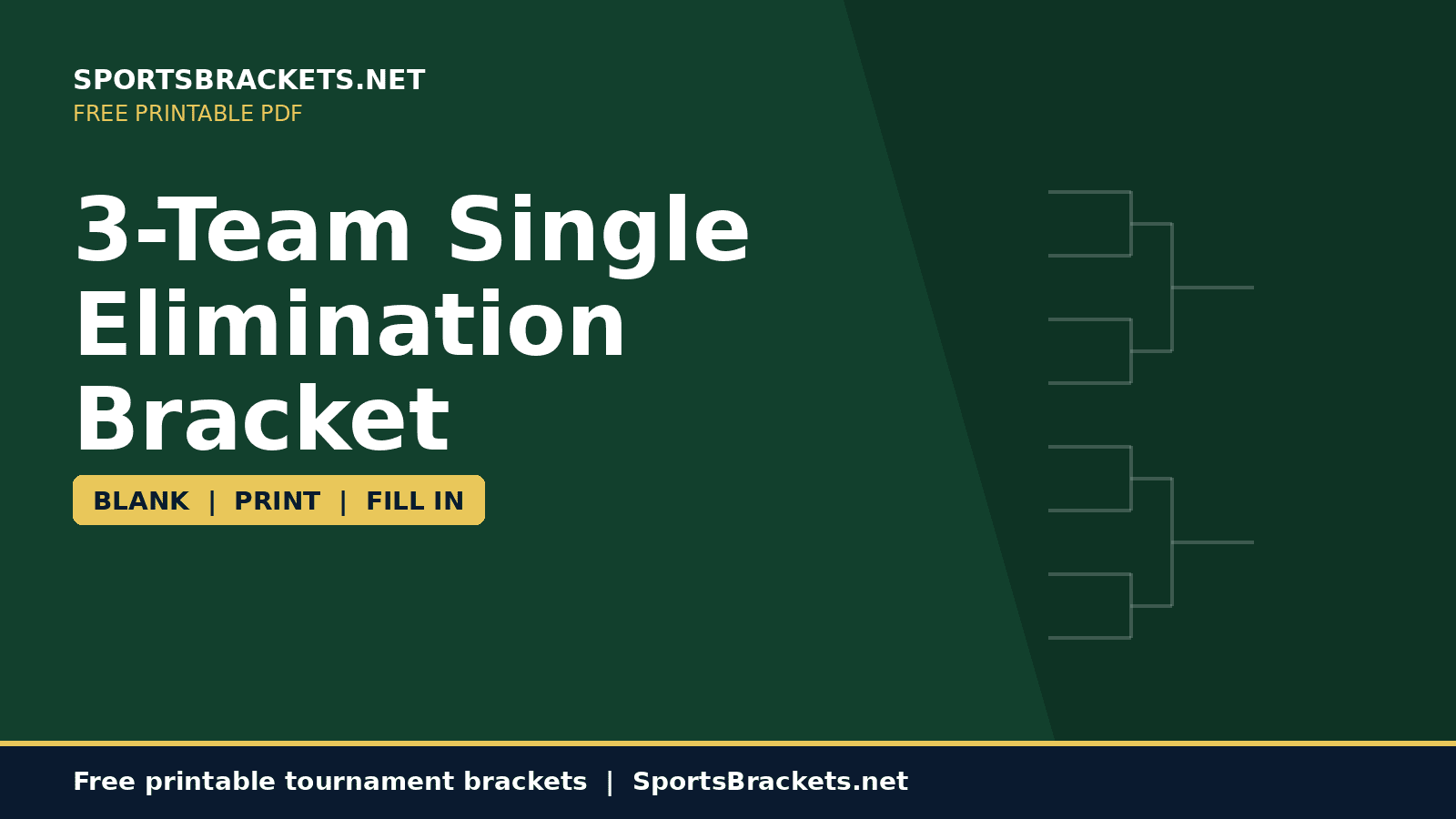 3-team-single-elimination-bracket-hero - Sports Brackets 3-Team Single Elimination Bracket printable PDF