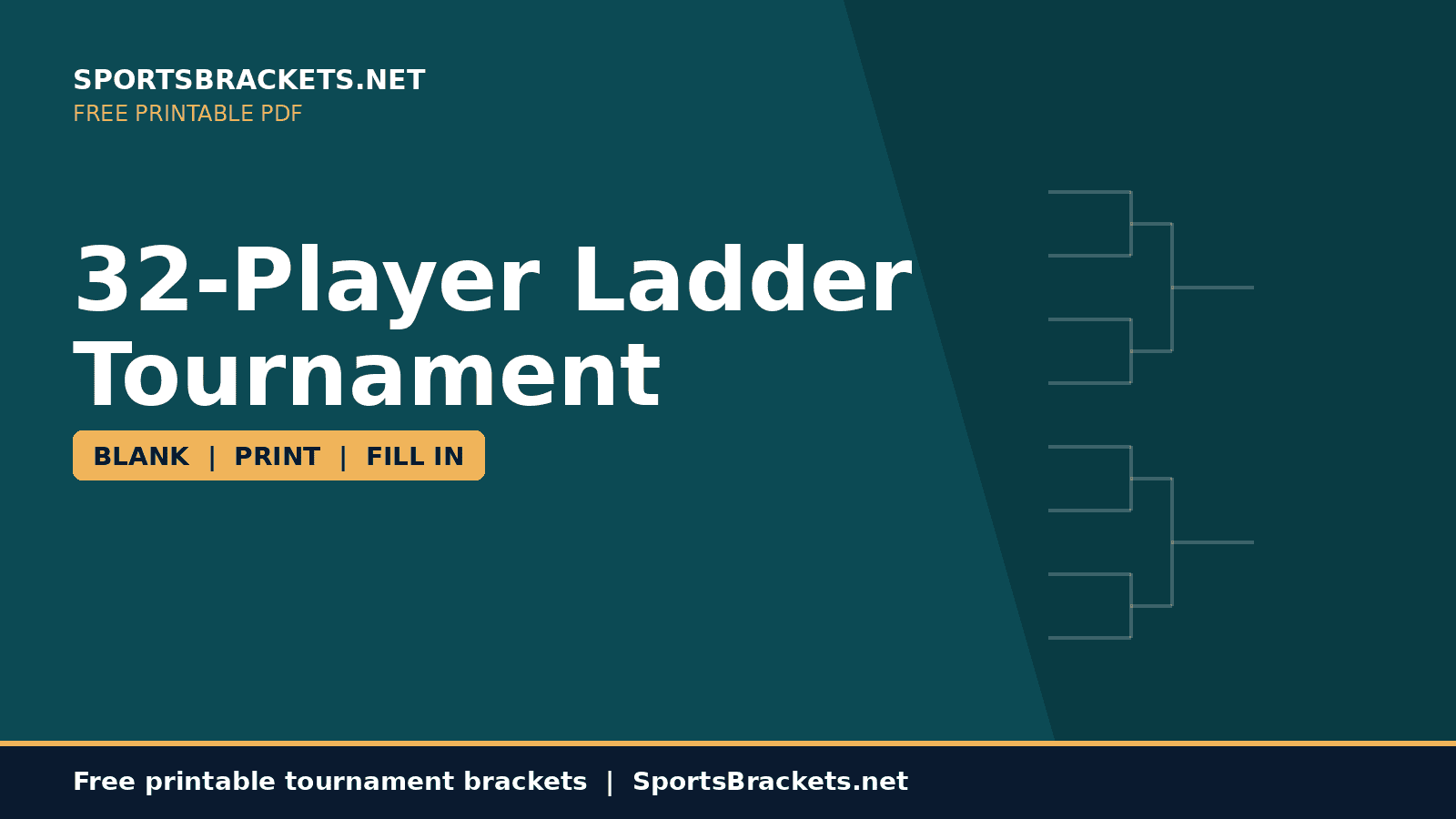 32-player-ladder-tournament-hero - Sports Brackets 32-player ladder tournament printable