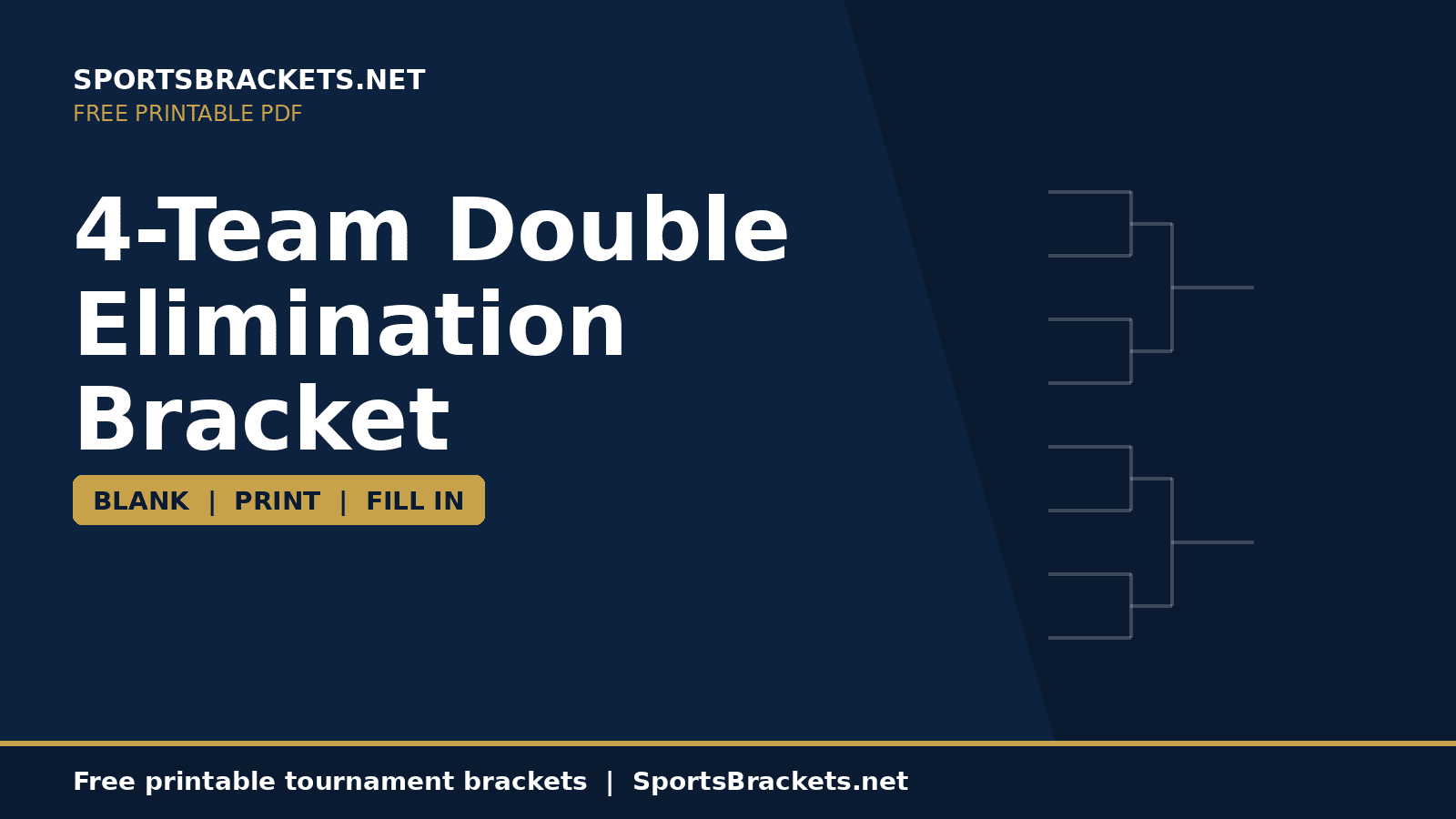 4-team-double-elimination-bracket-hero - Sports Brackets 4-Team Double Elimination Bracket printable PDF