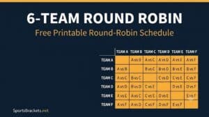 6-team round robin schedule printable