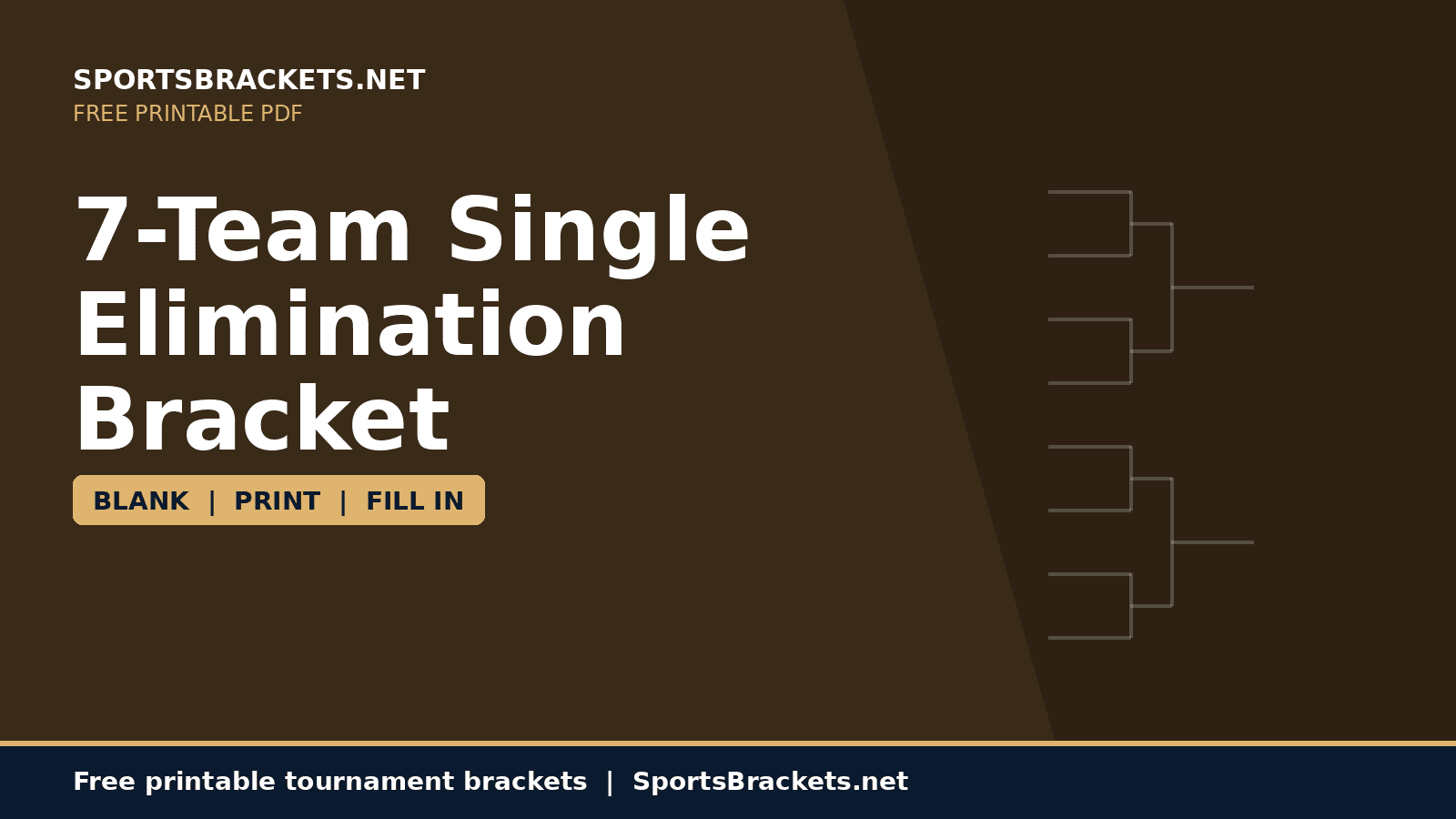 7-team-single-elimination-bracket-hero - Sports Brackets 7-Team Single Elimination Bracket printable PDF