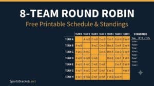 8-team round robin schedule printable