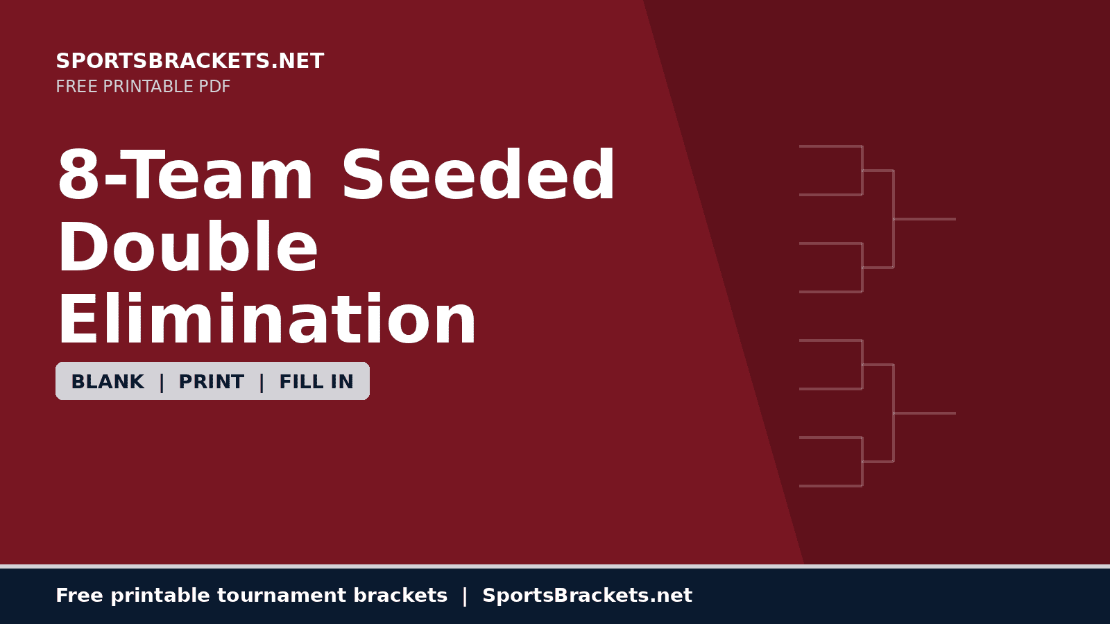 8-team seeded double elimination bracket printable