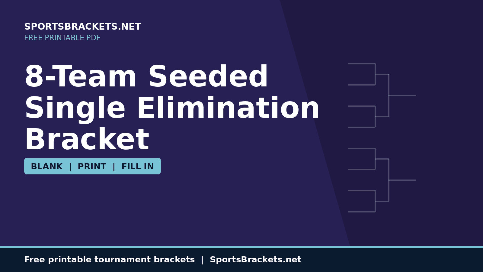 8-team-seeded-single-elimination-bracket-hero - Sports Brackets 8-Team Seeded Single Elimination Bracket printable PDF
