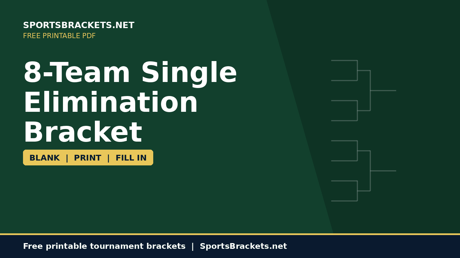 8-team-single-elimination-bracket-hero - Sports Brackets 8-Team Single Elimination Bracket printable PDF