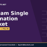 Purple banner advertising a 96-team single elimination bracket from SportsBrackets.net, with Blank | Print | Fill In and a bracket graphic on the right.