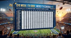 Read more about the article 2026 College Football Week 1 TV Grid: Every Game, Network & Time