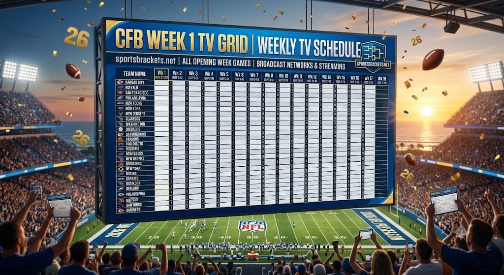 2026 college football Week 1 TV grid