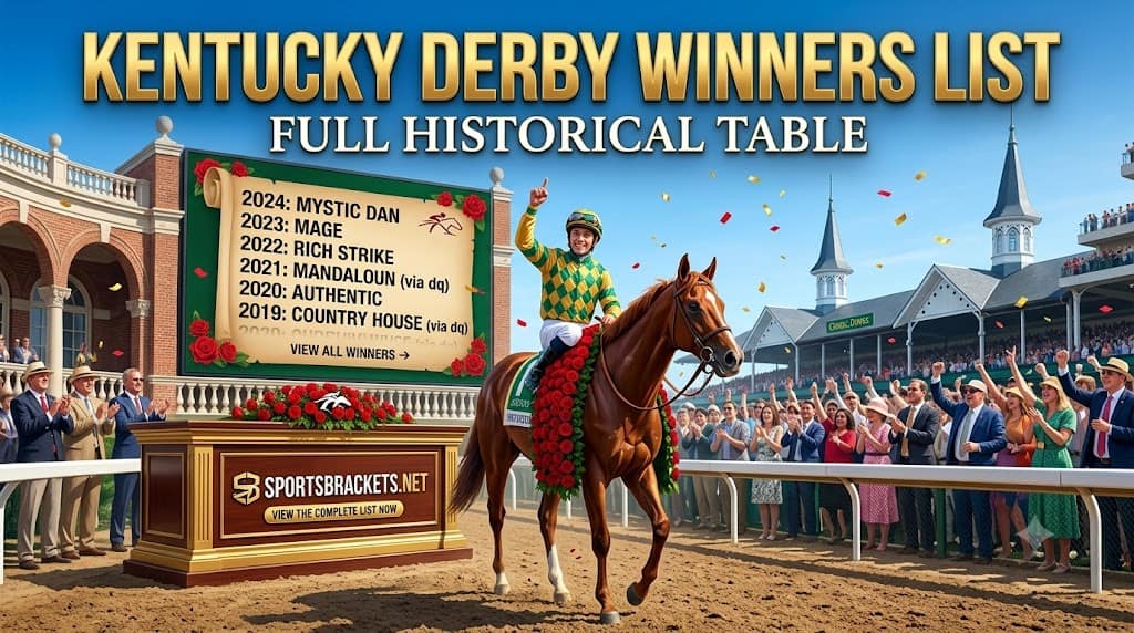 Kentucky Derby Winners List - Sports Brackets Kentucky Derby winners list by year