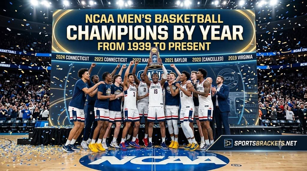NCAA Basketball Champions - Sports Brackets NCAA men's basketball champions by year list