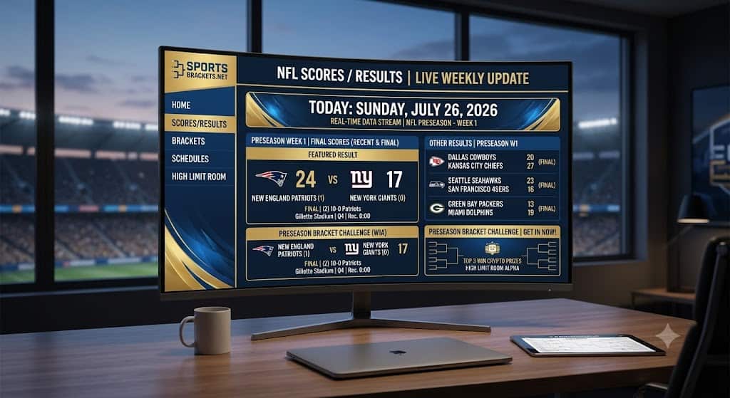 NFL Scores - Sports Brackets 2026 NFL scores and results