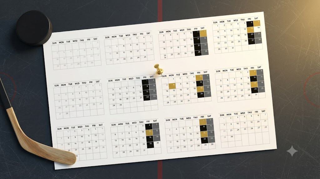 NHL Hockey Calendar Schedules 2026 - Sports Brackets Printable 2026-27 NHL schedule calendars for all 32 teams