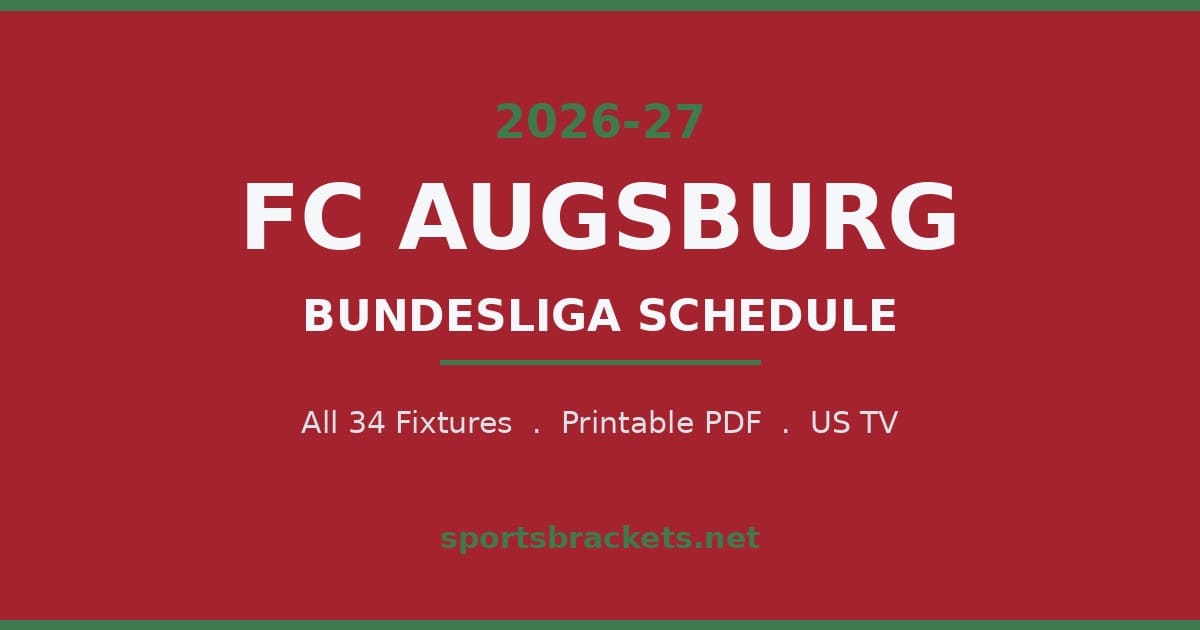 2026-27 FC Augsburg Bundesliga schedule