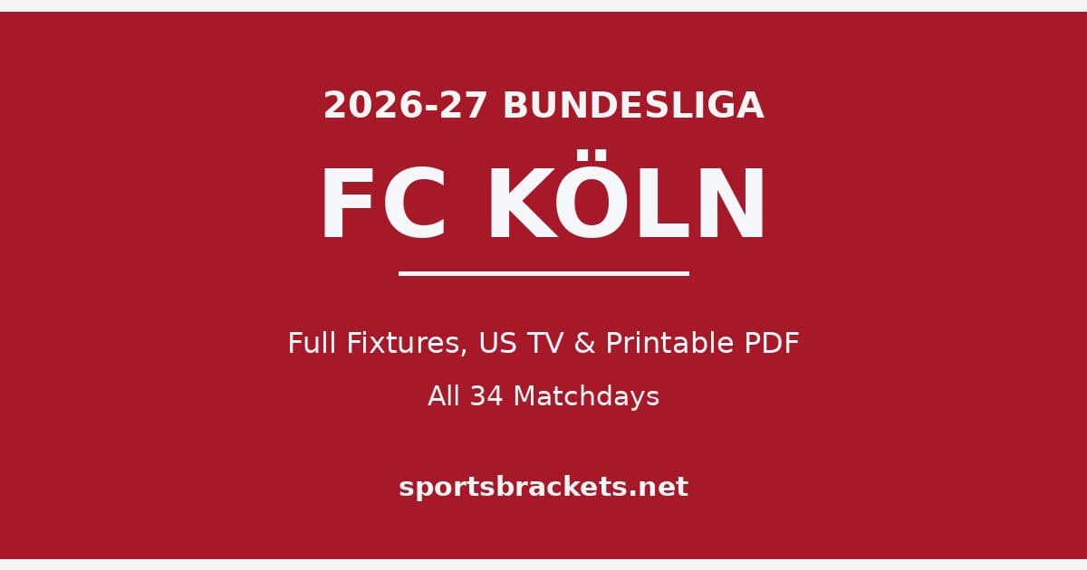 2026-27 FC Köln schedule