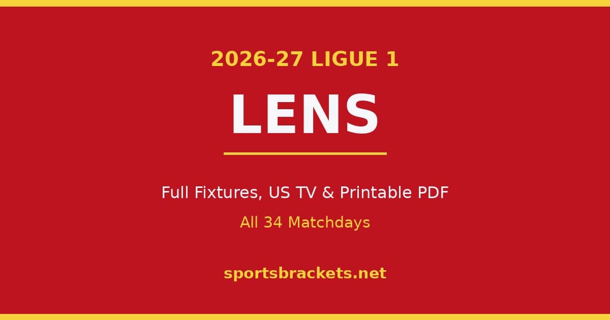 2026-27 Lens Ligue 1 schedule