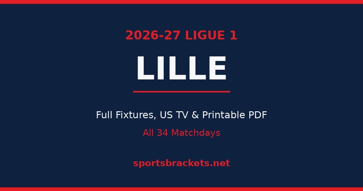 2026-27 Lille Ligue 1 schedule