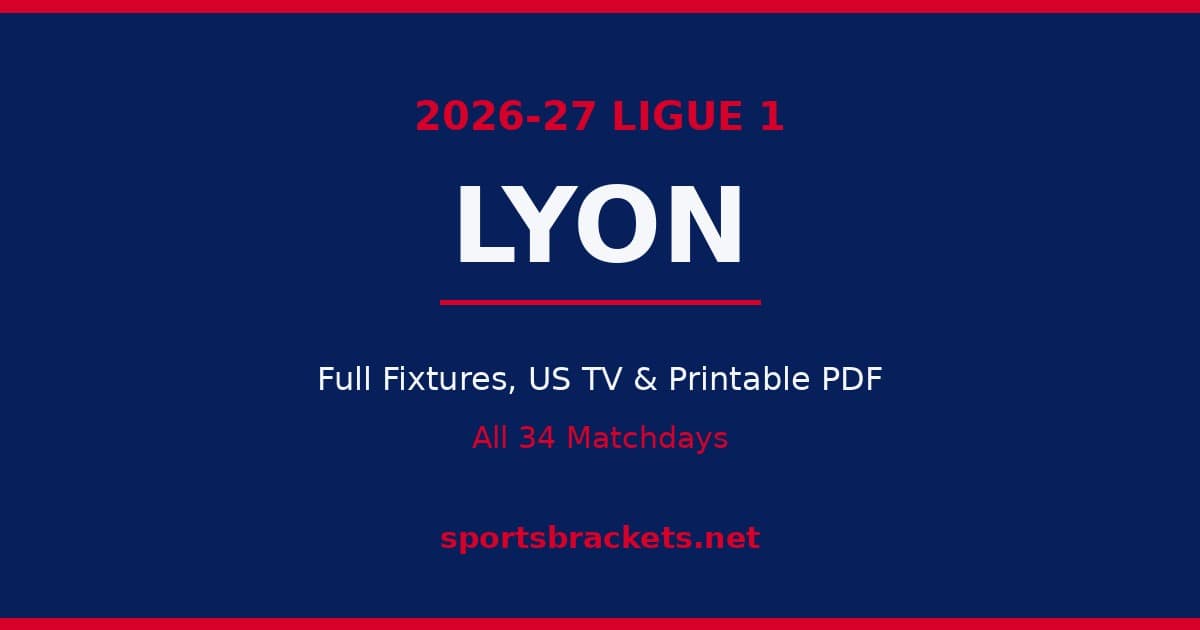 2026-27 Lyon Ligue 1 schedule