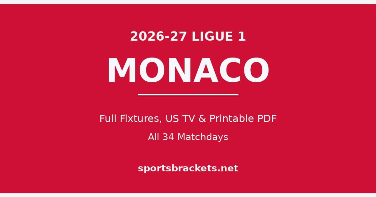2026-27 Monaco Ligue 1 schedule