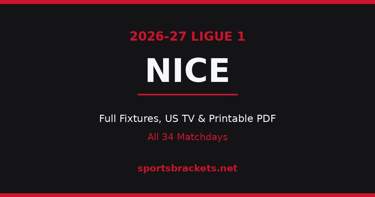 2026-27 Nice Ligue 1 schedule