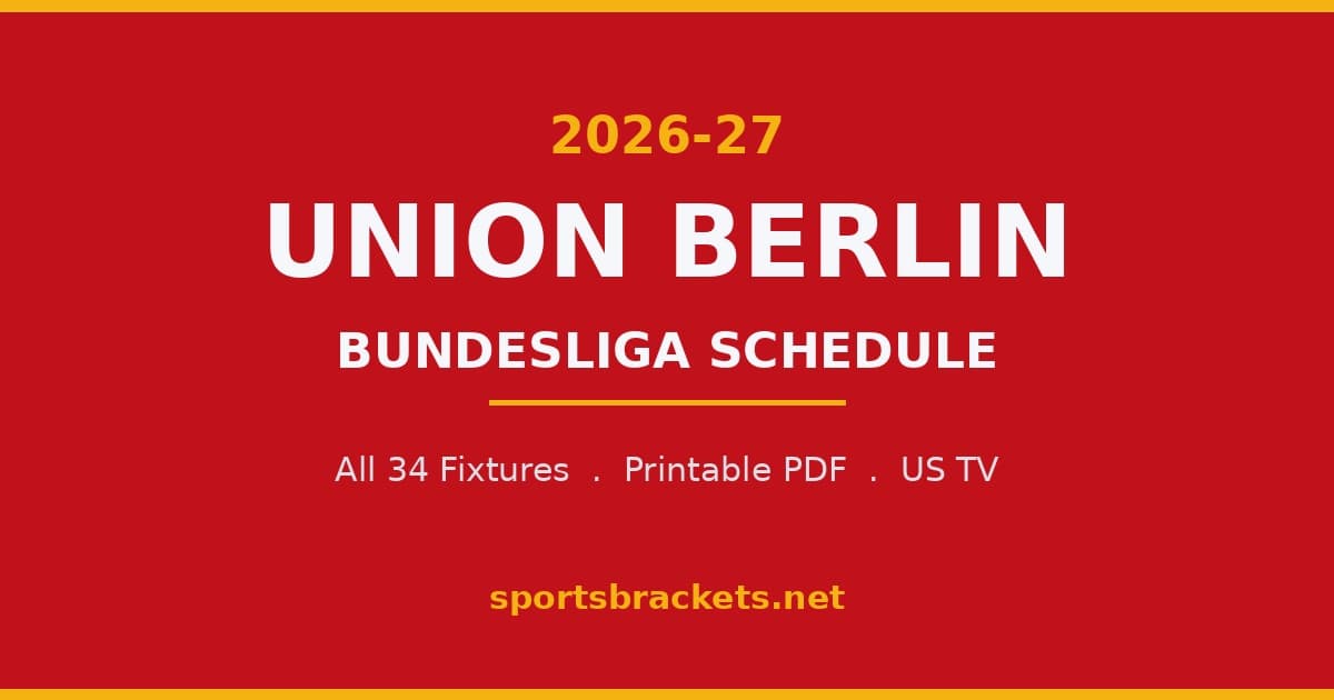 2026-27 Union Berlin Bundesliga schedule