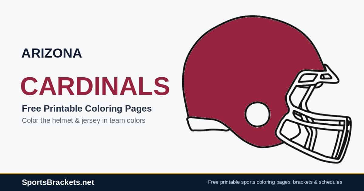 hero-arizona-cardinals - Sports Brackets Arizona Cardinals coloring pages free printable helmet and jersey